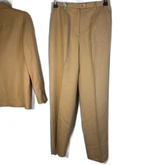 Pendleton vintage virgin wool Classic Tan lined pant suit size 10 notch collar - Picture 7 of 10